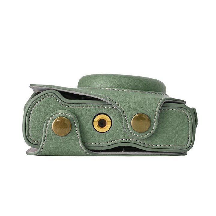 For Canon G7 X Mark III / G7X3 Retro Litchi Texture Leather Full Body Camera Case Bag with Strap(Green)