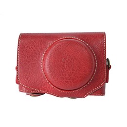 For Canon PowerShot SX740 HS Retro Litchi Texture Leather Full Body Camera Case Bag with Strap(Red)