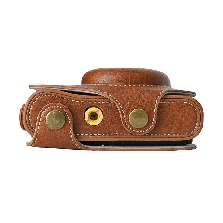 For Canon PowerShot SX740 HS Retro Litchi Texture Leather Full Body Camera Case Bag with Strap(Coffee)