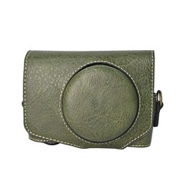 For Canon PowerShot SX740 HS Retro Litchi Texture Leather Full Body Camera Case Bag with Strap(Green)