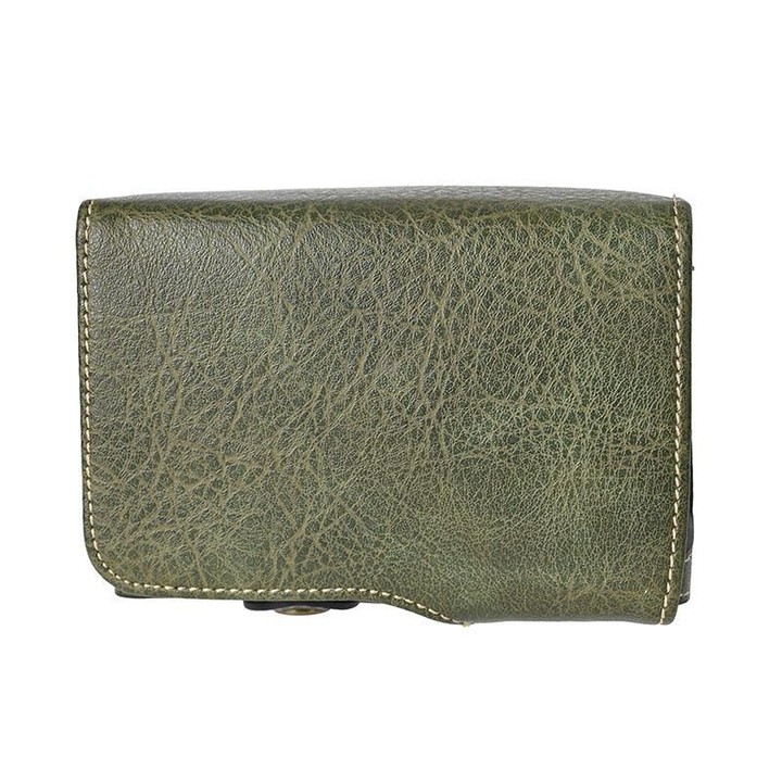 For FUJIFILM X-M5 Retro Litchi Texture Leather Full Body Camera Case Bag with Strap(Green)