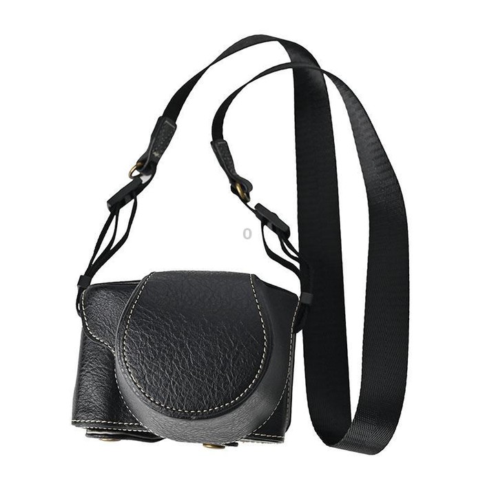 For FUJIFILM X-M5 Retro Litchi Texture Leather Full Body Camera Case Bag with Strap(Black)