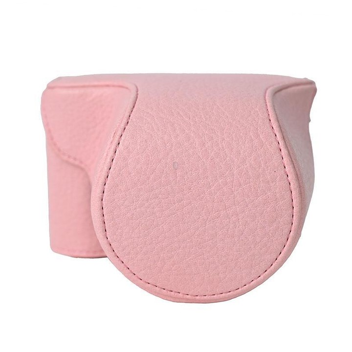 For FUJIFILM X-M5 Retro Litchi Texture Leather Full Body Camera Case Bag with Strap(Pink)