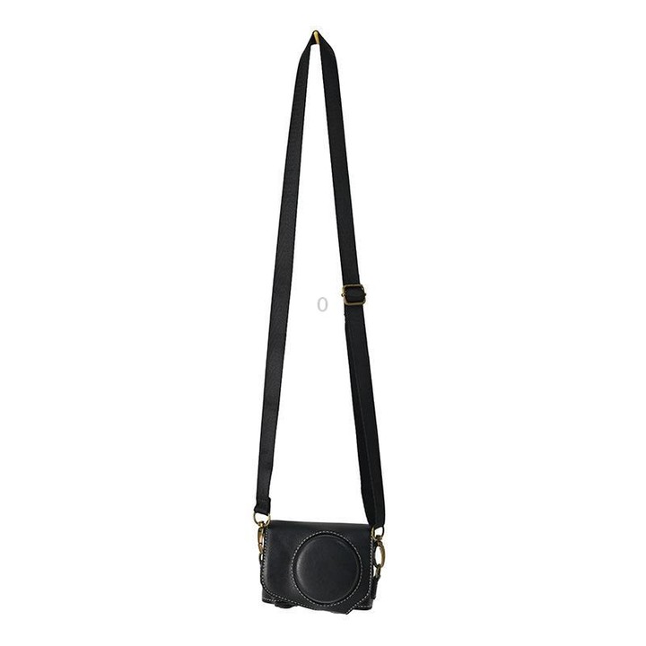 For Canon G7 X Mark III / G7X3 Retro Pull Up Leather Full Body Camera Case Bag with Strap(Black)
