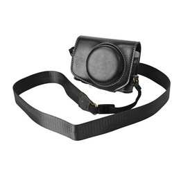 For Canon G7 X Mark III / G7X3 Retro Pull Up Leather Full Body Camera Case Bag with Strap(Black)