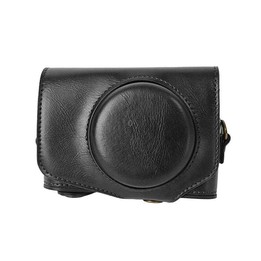 For Canon PowerShot SX740 HS Retro Pull Up Leather Full Body Camera Case Bag with Strap(Black)