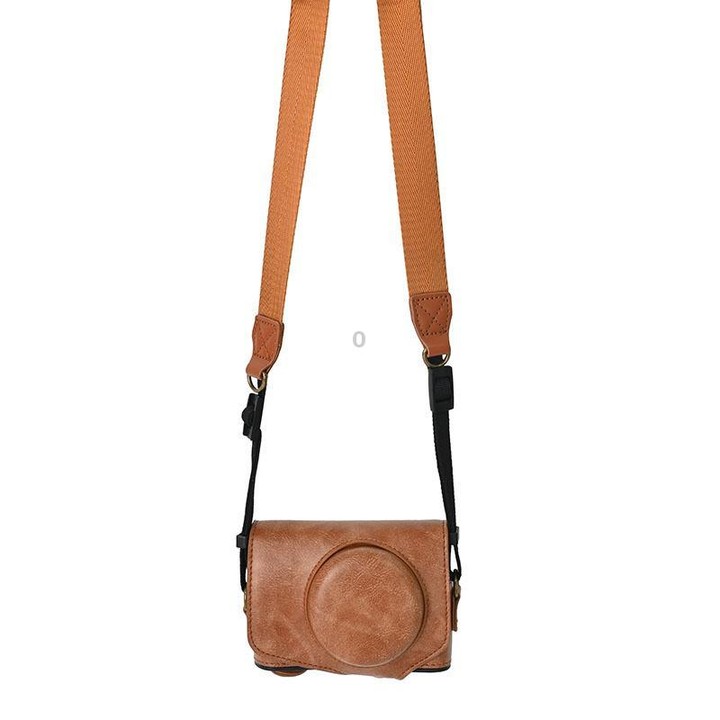 For Canon PowerShot SX740 HS Retro Pull Up Leather Full Body Camera Case Bag with Strap(Brown)