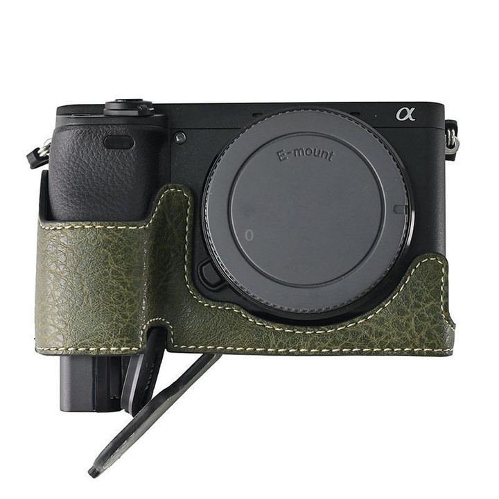 For Sony ILCE-6400 / A6300 / A6200 Litchi Texture PU Leather Camera Half Case Base(Green)