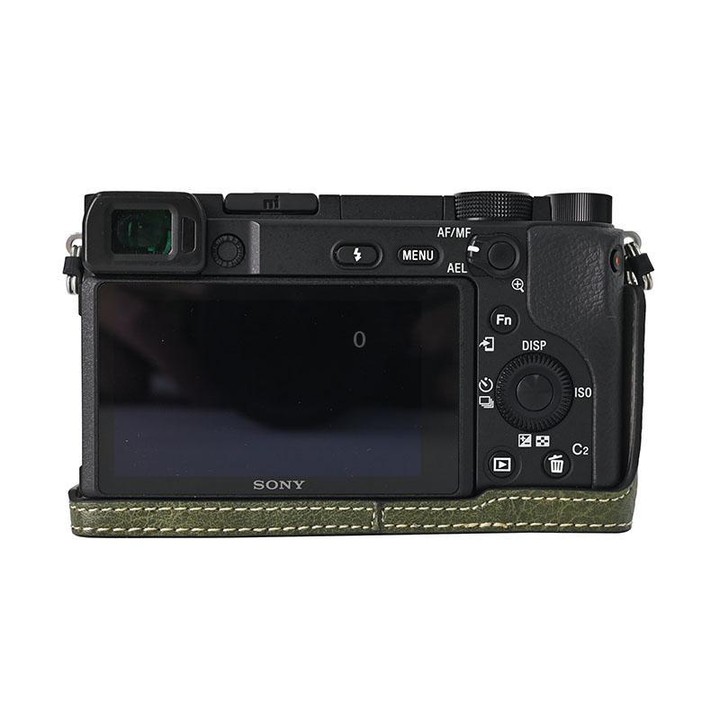 For Sony ILCE-6400 / A6300 / A6200 Litchi Texture PU Leather Camera Half Case Base(Green)