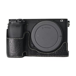 For Sony ILCE-6400 / A6300 / A6200 Litchi Texture PU Leather Camera Half Case Base(Black)
