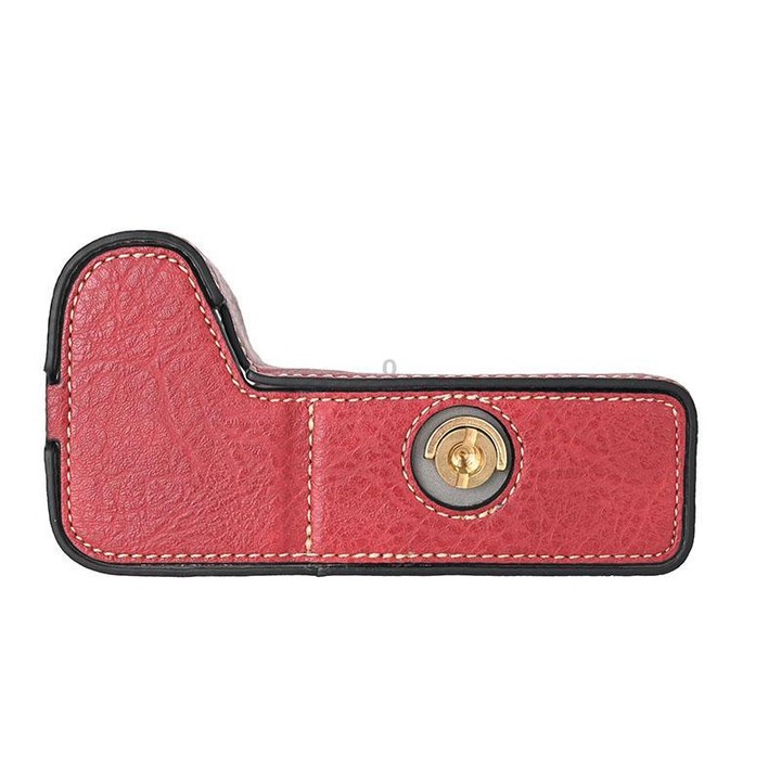 For Sony ILCE-6700 / A6700 Litchi Texture PU Leather Camera Half Case Base(Wine Red)