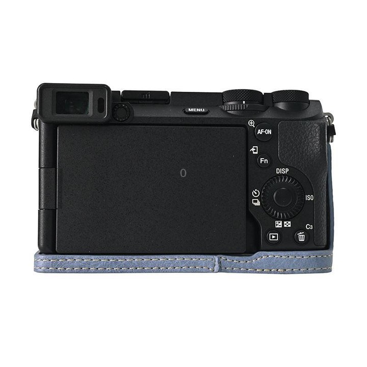 For Sony ILCE-6700 / A6700 Litchi Texture PU Leather Camera Half Case Base(Blue)