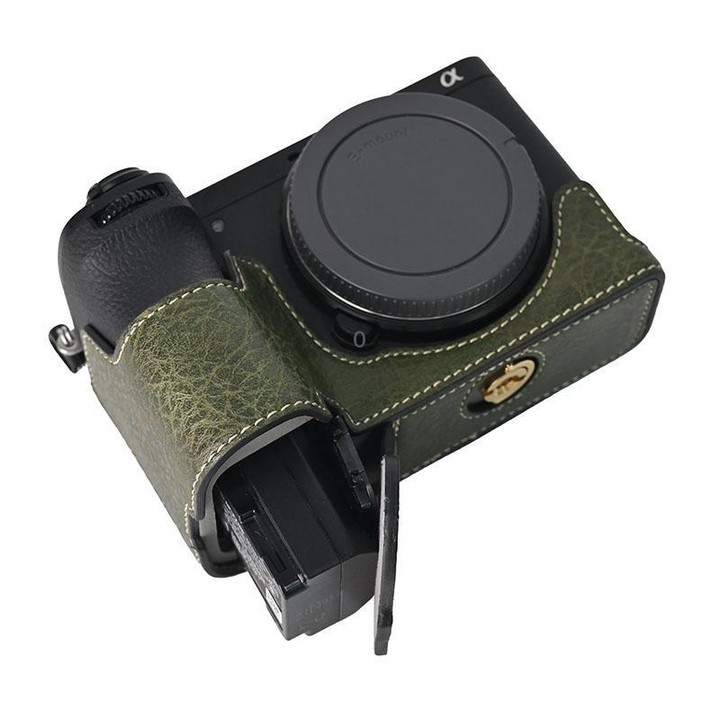 For Sony ILCE-6700 / A6700 Litchi Texture PU Leather Camera Half Case Base(Green)