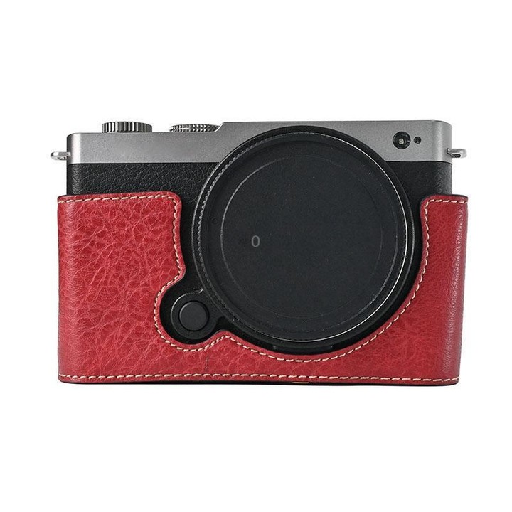 For Panasonic LUMIX S9 Litchi Texture PU Leather Camera Half Case Base(Wine Red)