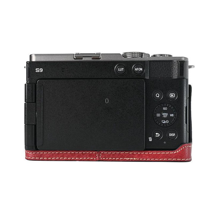 For Panasonic LUMIX S9 Litchi Texture PU Leather Camera Half Case Base(Wine Red)