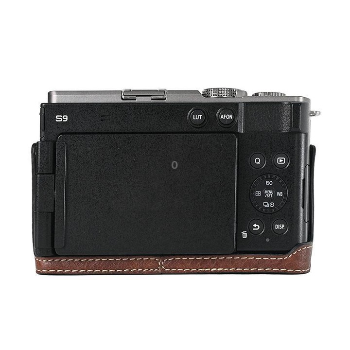 For Panasonic LUMIX S9 Litchi Texture PU Leather Camera Half Case Base(Coffee)