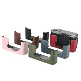 For Panasonic LUMIX S9 Litchi Texture PU Leather Camera Half Case Base(Coffee)