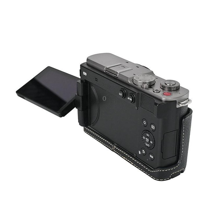 For Panasonic LUMIX S9 Litchi Texture PU Leather Camera Half Case Base(Black)