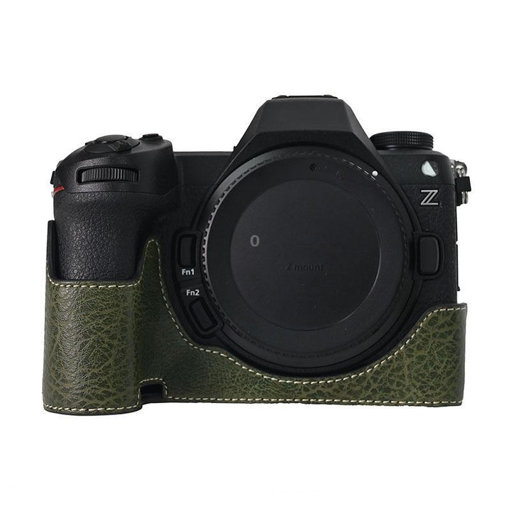 For Nikon Z6III Litchi Texture PU Leather Camera Half Case Base(Green)