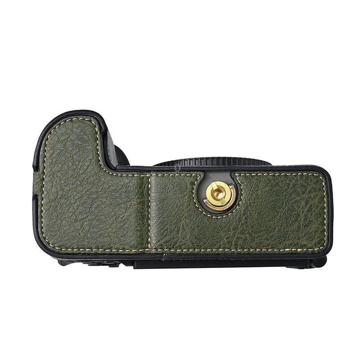 For Nikon Z6III Litchi Texture PU Leather Camera Half Case Base(Green)