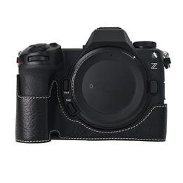 For Nikon Z6III Litchi Texture PU Leather Camera Half Case Base(Black)