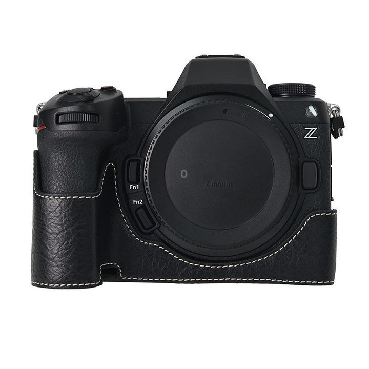 For Nikon Z6III Litchi Texture PU Leather Camera Half Case Base(Black)