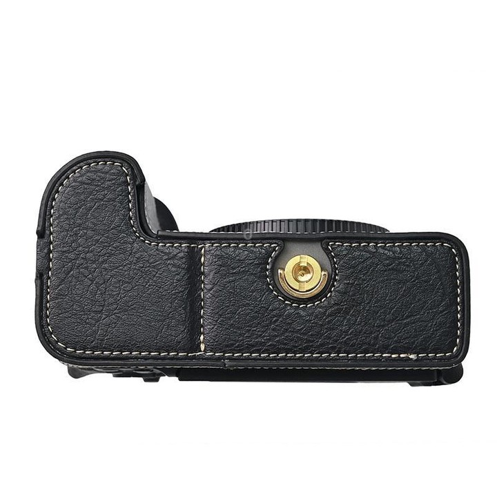 For Nikon Z6III Litchi Texture PU Leather Camera Half Case Base(Black)