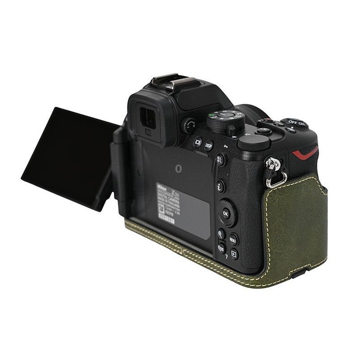 For Nikon Z50II Litchi Texture PU Leather Camera Half Case Base(Green)