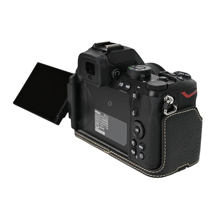 For Nikon Z50II Litchi Texture PU Leather Camera Half Case Base(Black)