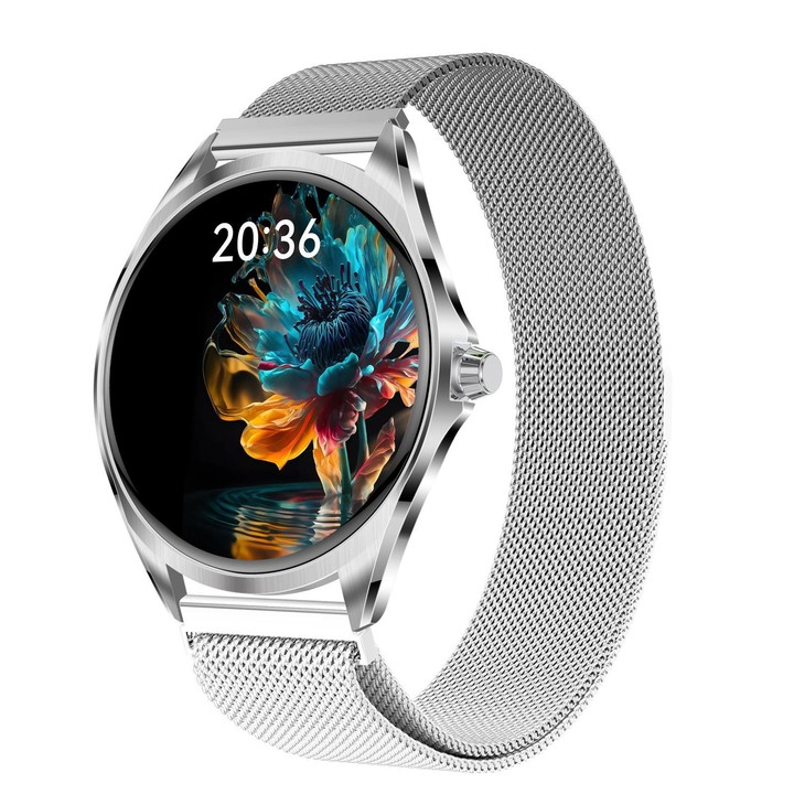 H78 1.43 inch AMOLED Screen Health & Fitness Smart Watch IP67 Waterproof Support BT Call(Silver Milanese)