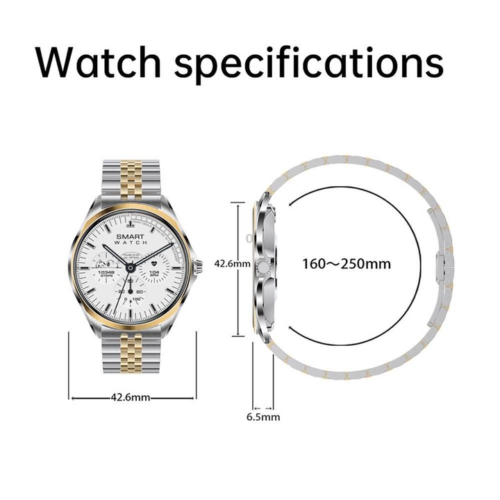 H78 1.43 inch AMOLED Screen Health & Fitness Smart Watch IP67 Waterproof Support BT Call(Silver Shell Blue Leather)