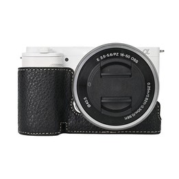 For Sony ZV-E10 Litchi Texture PU Leather Camera Half Case Base(Black)