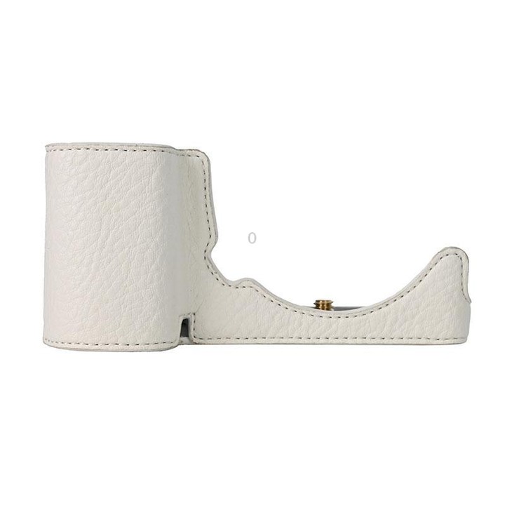 For Sony ZV-E10 Litchi Texture PU Leather Camera Half Case Base(White)
