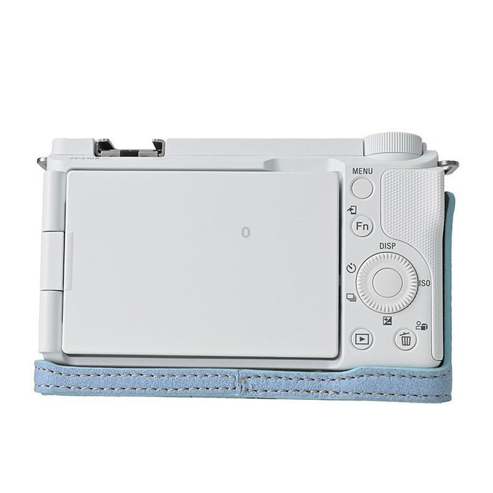 For Sony Alpha ZV-E10 II / ZV-E10M2 Litchi Texture PU Leather Camera Half Case Base(Blue)