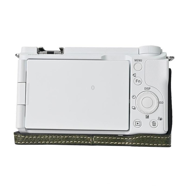 For Sony Alpha ZV-E10 II / ZV-E10M2 Litchi Texture PU Leather Camera Half Case Base(Green)