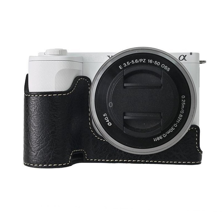 For Sony Alpha ZV-E10 II / ZV-E10M2 Litchi Texture PU Leather Camera Half Case Base(Black)