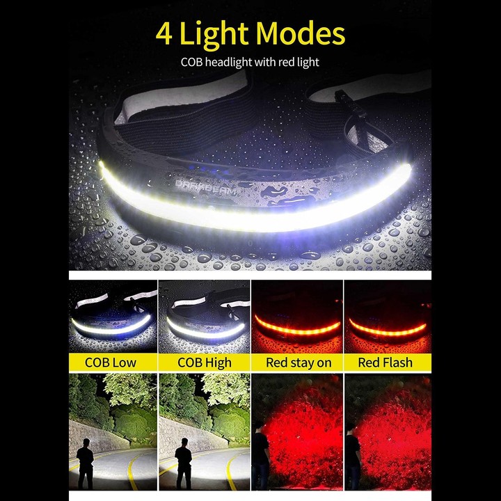 LX300 COB Headlamp Outdoor Working Floodlight(Black)