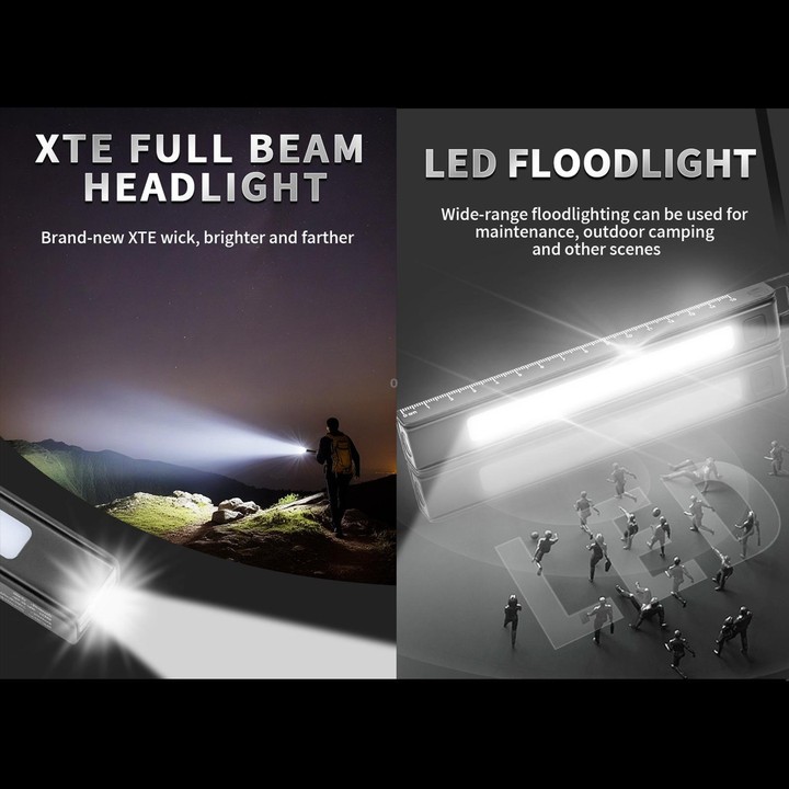 W09 Multifunctional Folding Pen Lamp LED Outdoor Work Flashlight(Black)