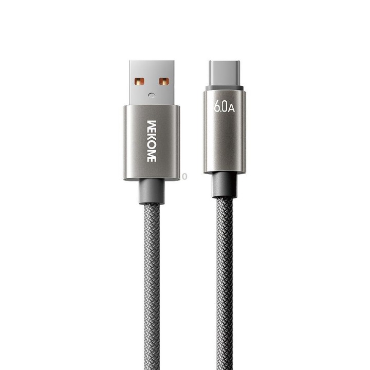 WK WDC-63a 66W USB to Type-C Fast Charging Data Cable, Length: 1.2m(Grey)