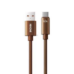 WK WDC-63a 66W USB to Type-C Fast Charging Data Cable, Length: 1.2m(Brown)