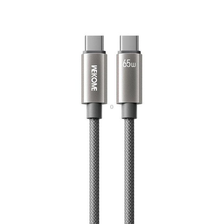 WK WDC-64 PD65W Type-C to Type-C Fast Charging Data Cable, Length: 1.2m(Grey)