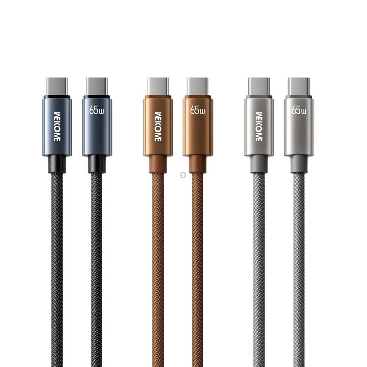 WK WDC-64 PD65W Type-C to Type-C Fast Charging Data Cable, Length: 1.2m(Grey)