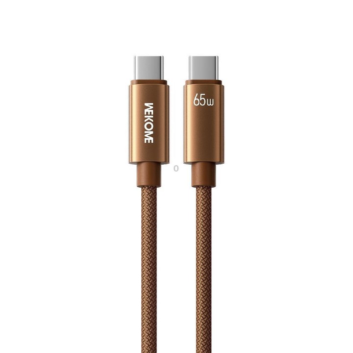 WK WDC-64 PD65W Type-C to Type-C Fast Charging Data Cable, Length: 1.2m(Brown)