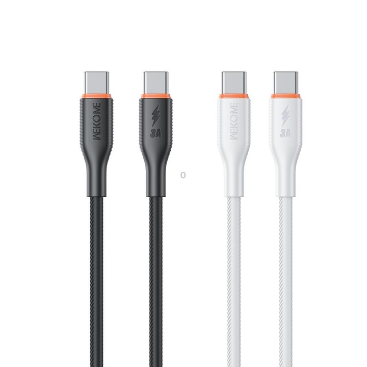 WK WDC-93 65W Type-C to Type-C Silicone Data Cable, Length: 1.2m(White)