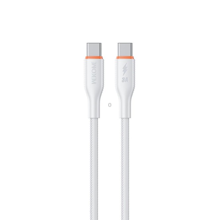 WK WDC-93 65W Type-C to Type-C Silicone Data Cable, Length: 1.2m(White)