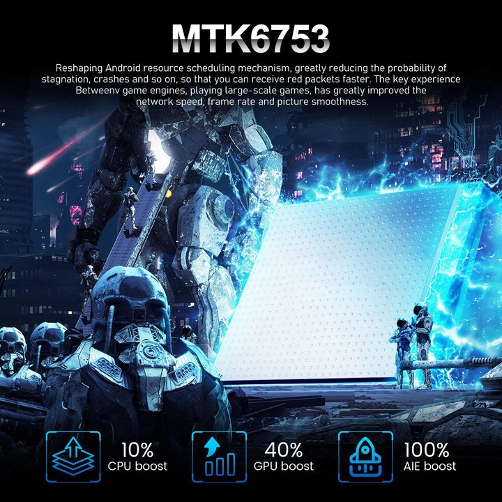 I16 Pro Max / VD1, 3GB+32GB, 6.8 inch Android 10 MTK6753 Octa Core, Network: 4G, Dual SIM, Plug:EU Plug(Blue)