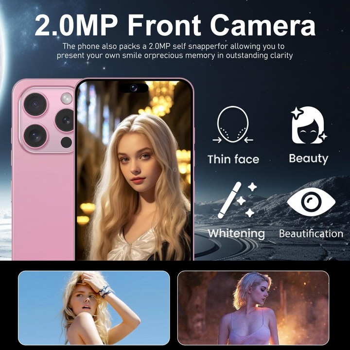 I16 Pro Max / VD1, 3GB+32GB, 6.8 inch Android 10 MTK6753 Octa Core, Network: 4G, Dual SIM, Plug:UK Plug(Pink)