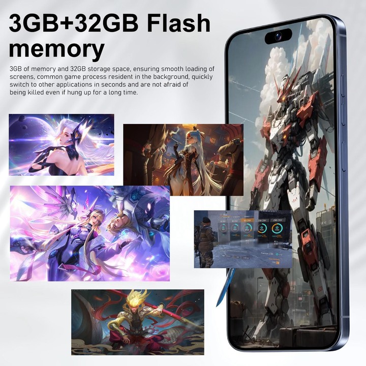 I16 Pro Max / VD1, 3GB+32GB, 6.8 inch Android 10 MTK6753 Octa Core, Network: 4G, Dual SIM, Plug:UK Plug(Blue)