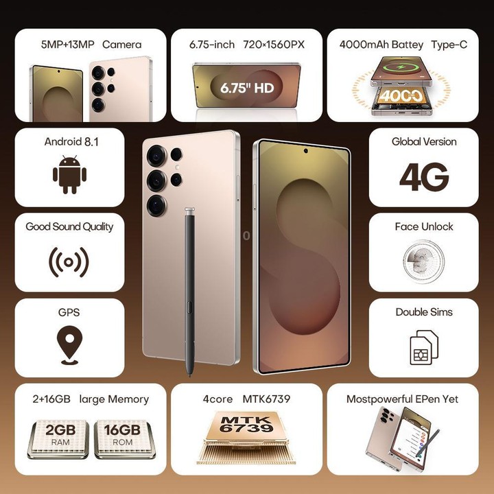 S25 Ultra / B9, 2GB+16GB, 6.75 inch Android 8.1 MTK6739 Quad Core, Network: 4G, Dual SIM, Plug:US Plug(Titanium Black)