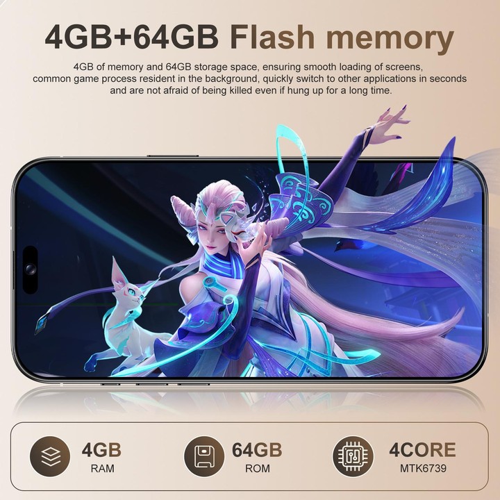 A16 Pro Max / PDA89-B, 4GB+64GB, 6.58 inch Android 10 MTK6739 Quad Core, Network: 4G, OTG, Dual SIM, Plug:EU Plug(Gold)
